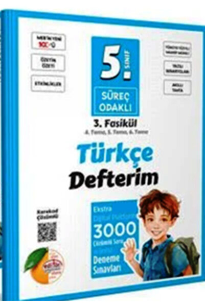 Editör Yayınevi 5. Sınıf Süreç Odaklı Türkçe Defterim (3 Fasikül) - Karekod Ç...