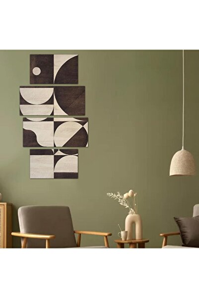 Generic لوحه جداريه مودرن فن تجريدي - 24104 - مقسمه أربعة قطع