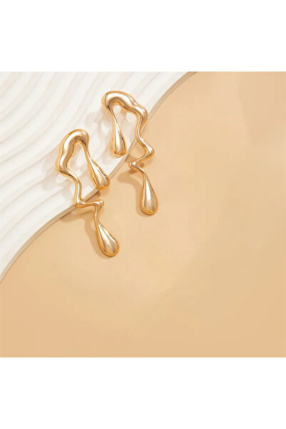 lor Cercei mari aurii design abstract