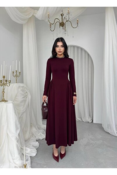 Julidress Piliseli Midi Uzun Boy Premium Kalem Abiye Davet Elbisesi