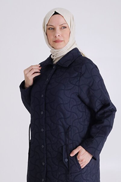 behrem Veka Plus Size Hijab Snap Fastener Quilted Ferace 2820