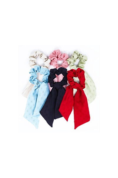 OEM Set 12 elastice de păr cu funda, multicolor, dimensiuni 3x12x22cm