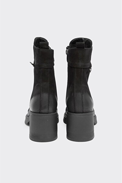 derinet Hakiki Deri Fermuarlı Kadın Bot