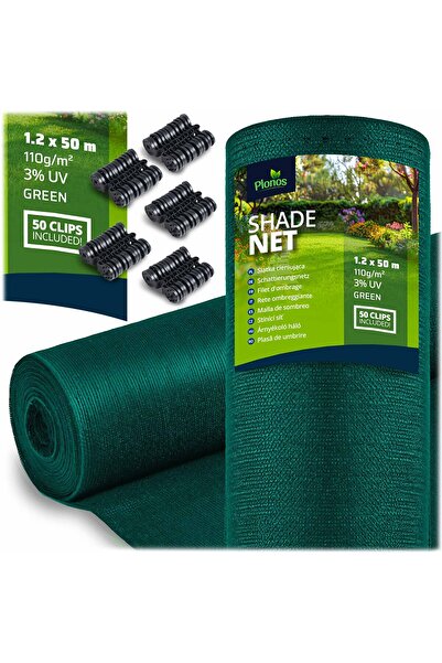 Other Shade net 1.2x50m 110g/m2 + 50 clamps green