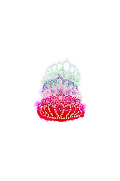 OEM Set 12 bentite subtiri cu coronita din fetru si strasuri, multicolor, 5x12x13.5cm