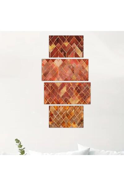 Generic لوحه جداريه مودرن فن تجريدي - 24010 - مقسمه أربعة قطع