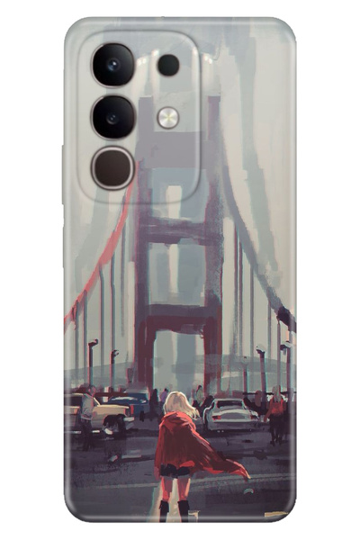 Cekuonline Vivo Y29 Case Decorative Silicone Printed Cover Red Woman