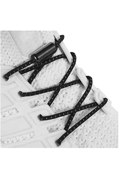 srtfootcare Akıllı Vidalı Kilitli Elastik Outdoor Ayakkabı Bağcığı Yuvarlak Çizgili 100cm 1 Çift