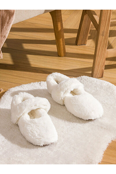 LC Waikiki Ecru Plush Women's Home Shoes