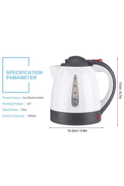 Generic 12V 150W 1L SM-408 Car Electric Kettle: Quick Boil, Auto-Off, Dry-Boil Protect