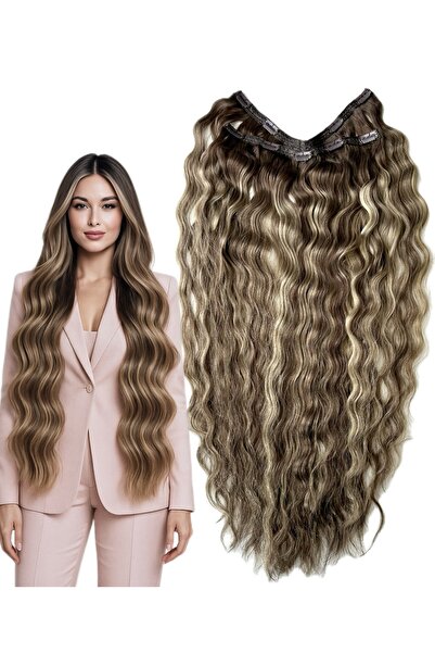 Oskar Shop Păr Tresa Eva (Păr rusesc autentic 4D) Balayage #6/#24 Ondulat