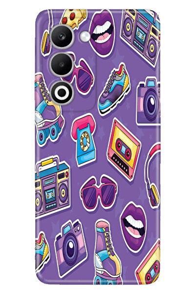 OPPO A5 5G Kılıf Tema Art Desenli Baskılı Silikon 90'lar Sticker