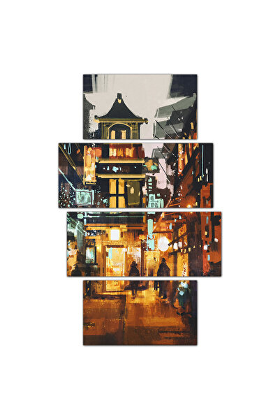 Generic لوحه جداريه - سوق آسيوي - ٩١٦ - مقسمه أربعة قطع