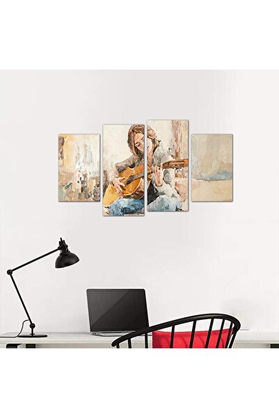 Generic لوحه جداريه مودرن رسمة إمرأه - 24129 - مقسمه أربعة قطع