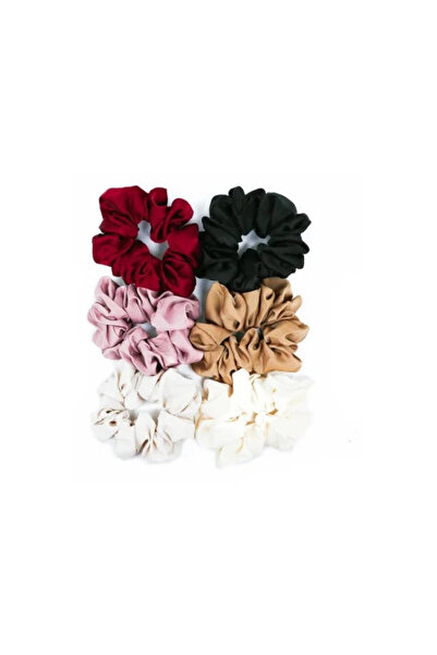 OEM Set 12 elastice de păr tip scrunchie, multicolor, dimensiuni 4x12x12cm