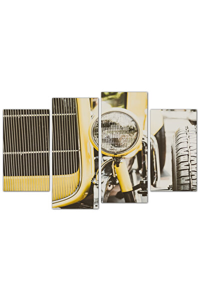 Generic لوحه جداريه - سياره كلاسيكيه 947 - مقسمه أربعة قطع