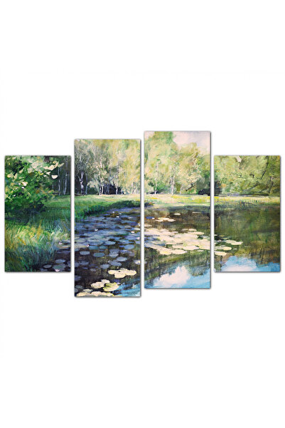 Generic لوحه جداريه - رسمة مطبوعه لمنظر - ١٥٣٤ - مقسمه أربعة قطع