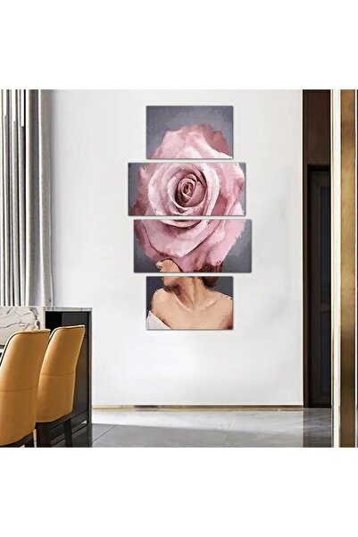 Generic لوحه جداريه مودرن رسمة إمرأه - 24044 - مقسمه أربعة قطع