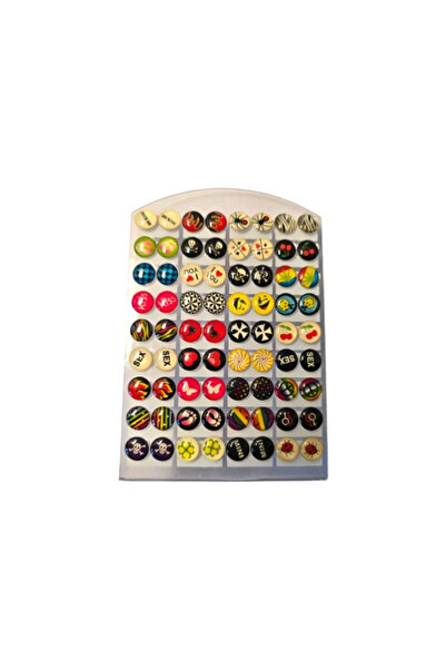 OEM Color Pop earring set, 36 pairs, round, multicolor, 1cm