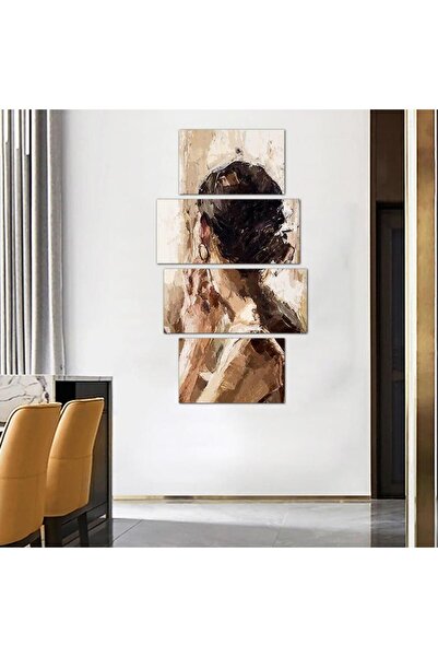 Generic لوحه جداريه مودرن رسمة إمرأه - 24043 - مقسمه أربعة قطع