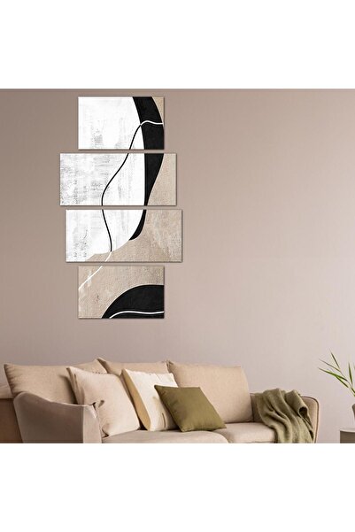 Generic لوحه جداريه مودرن فن تجريدي - 24105 - مقسمه أربعة قطع