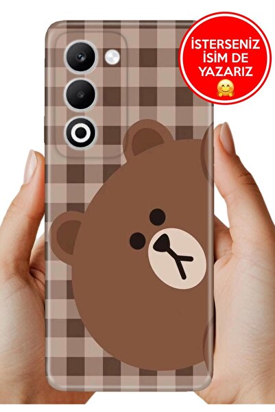 OPPO A5 5G Kılıf A Kalite Baskılı Art Silikon Ekose Bear