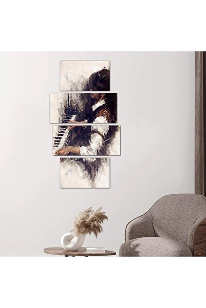 Generic Wall Art Painting of a Man Playing the Piano - 24562 - Divided into 4 pieces