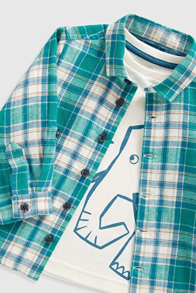 MOTHERCARE Check Shirt and Long-Sleeved T-Shirt Set