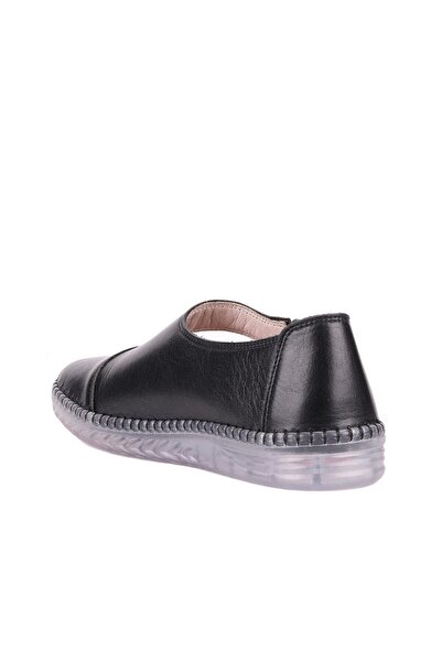 SailLakers - Black Color Genuine Leather Laceless Women's Sandals 261-25by2034053