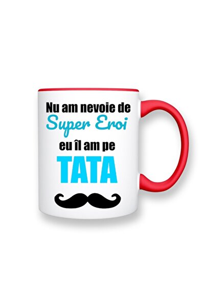 OEM Set 2 personalized mugs for parents with message: 'I don't need superheroes', Betaprint, white with