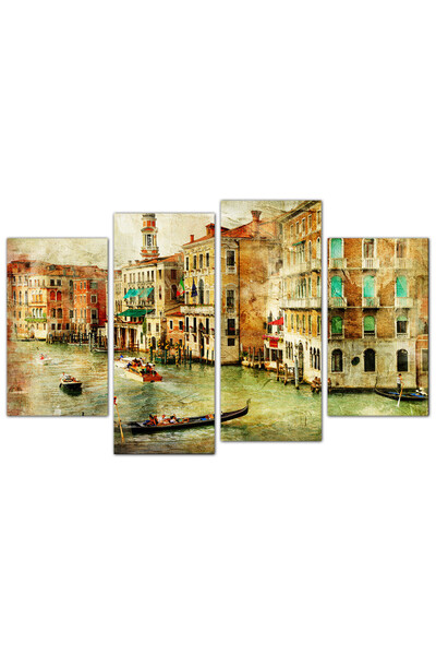 Generic لوحه جداريه - البندقيه - 950 - مقسمه أربعة قطع