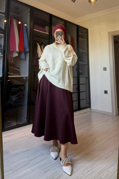 megapol giyim Women's Stone Soft Basic Sweater