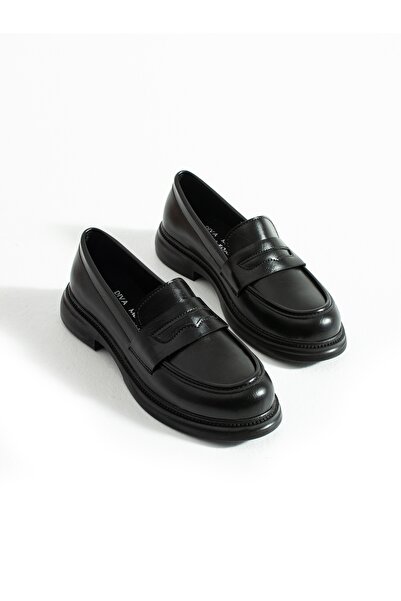 ALEMDAR AYAKKABI Pace Black Leather Women's Loafer