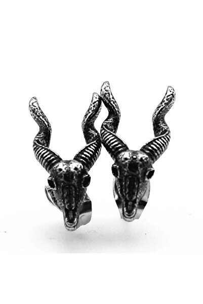 Viking Deer Design Nail 316L Stainless & Tarnish-Free Steel Earrings Pair