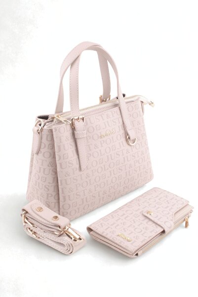 Just Polo Original Women's New Season 3 Compartment Luxury Soft Leather Adjustable Cross Column Strap Shoulder Bag