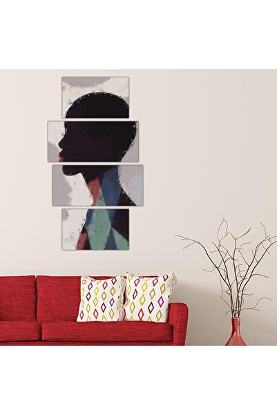 Generic لوحه جداريه مودرن رسمة إمرأه - 24016 - مقسمه أربعة قطع