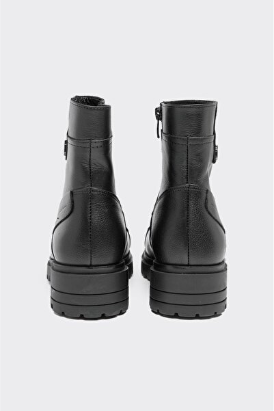 derinet Fermuarlı Hakiki Deri Kadın Bot