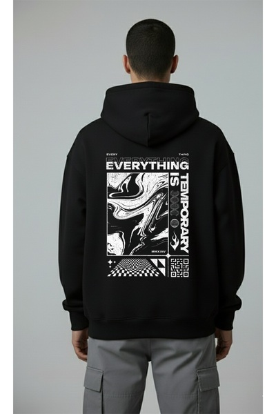 LORVEX Imprimeu față și spate, oversize, unisex, din bumbac, Swea tricou