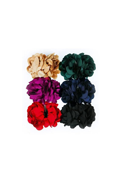 OEM Set 12 clești de păr cu flori, multicolor, dimensiuni 7x13x15cm