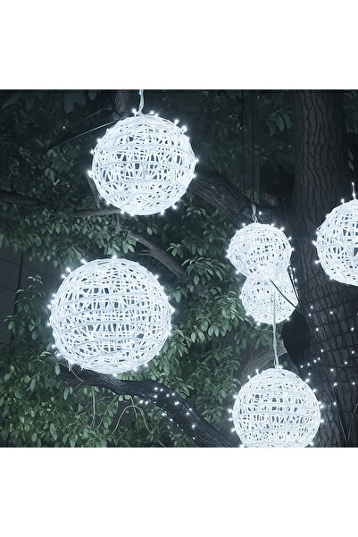 sekizgen led 25 CM SARKIT YILBAŞI KÜRE TOP DEKORATİF AYDINLATMA DIŞ VE İÇ MEK...