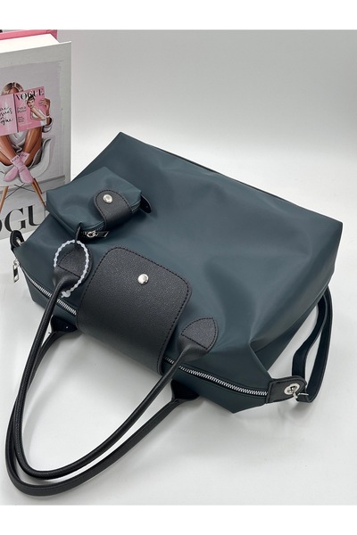 DMG Collection Petrol Cüzdan Charm Hediyeli Uzun Askılı Totebag Kadın El ve Omuz Çantası