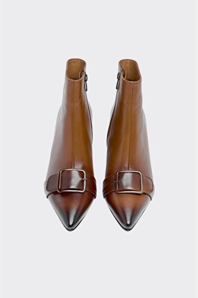 derinet Tokalı Hakiki Deri Kadın Bot