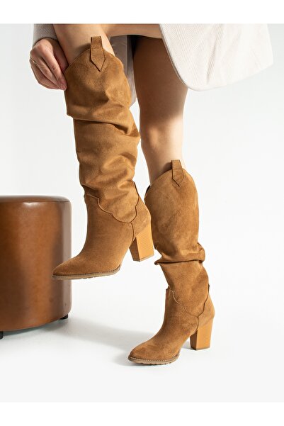 ALEMDAR AYAKKABI Γυναικείες μπότες ENID Tan Suede Bellows