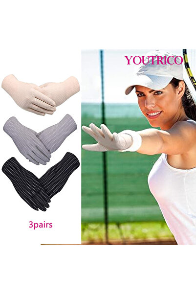 Youtrico 3 أزواج من قفازات الحماية من الأشعة فوق البنفسجية للنساء، قفازات تعم...