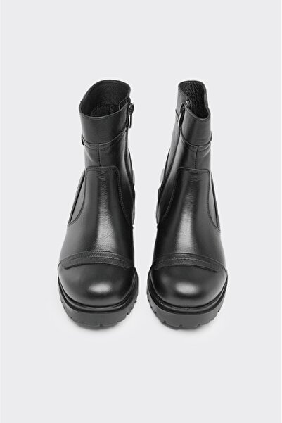 derinet Fermuarlı Hakiki Deri Kadın Bot