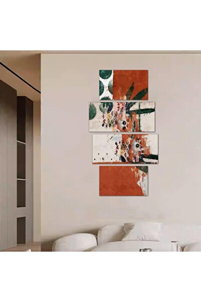 Generic لوحه جداريه مودرن فن تجريدي - 24028 - مقسمه أربعة قطع