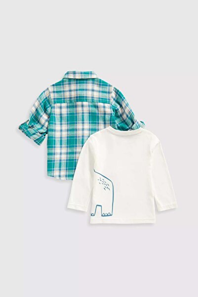 MOTHERCARE Check Shirt and Long-Sleeved T-Shirt Set