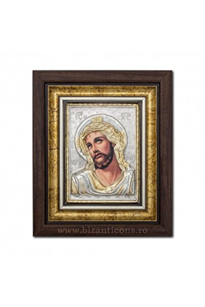 U Icoană placată cu argint - Mântuitorul cu spini - Nimfios 27x32 cm K701-400