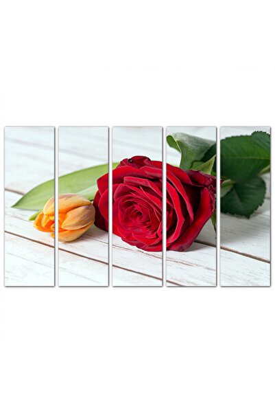 Generic Wall panel - Red rose - 1545 - divided into five equal pieces