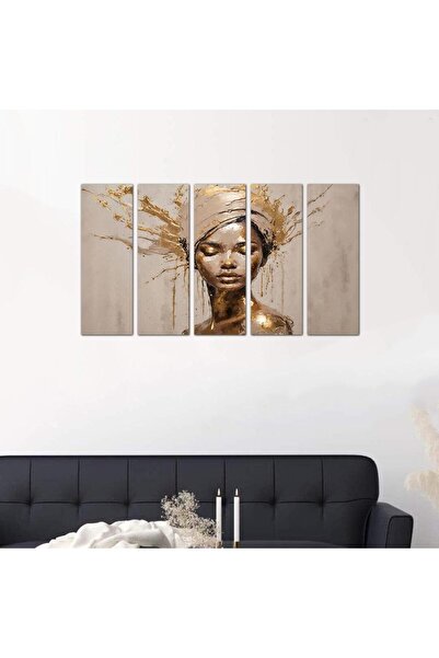 Generic Modern wall panel, drawing of a woman - 24515 - divided into five equal pieces